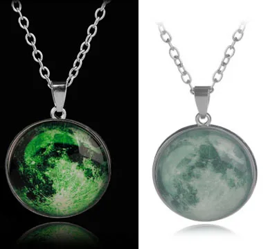 Светящаяся в темноте Вселенная небесная подвеска с Туманностью ожерелье космическая Луна Очаровательное ожерелье уникальное для нее подарок на день рождения - Окраска металла: style 14