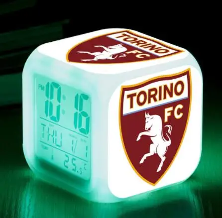 

Torino Football Club LED Alarm Clock reloj despertador de cabeceira Watch Touch Lighting Digital Wake Up Clocks In Gift Gox