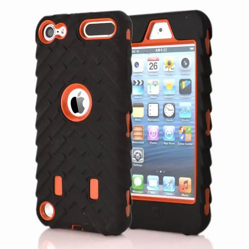 

Cychic Heavy Duty Armor Hybrid TPU + Hard Plastic Phone Cover For Apple ipod touch 5 6 touch6 Tire Dual Layer Defender Case