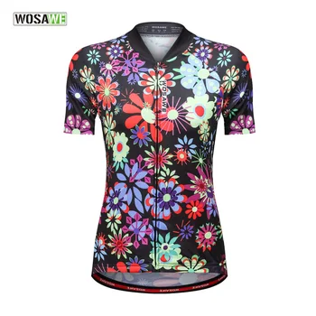 

WOSAWE Mtb T Shirt Women Bike Roupa de Motocross Cycling Jerseys Ciclismo Clothing Short Sleeve Bicycle Full Zipper Summer Gym