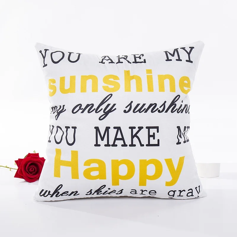 Love You More Чехлы для подушек You Are My Sunshine Love You to the Moon наволочка для мягкой подушки 45X45 см украшения для спальни дивана