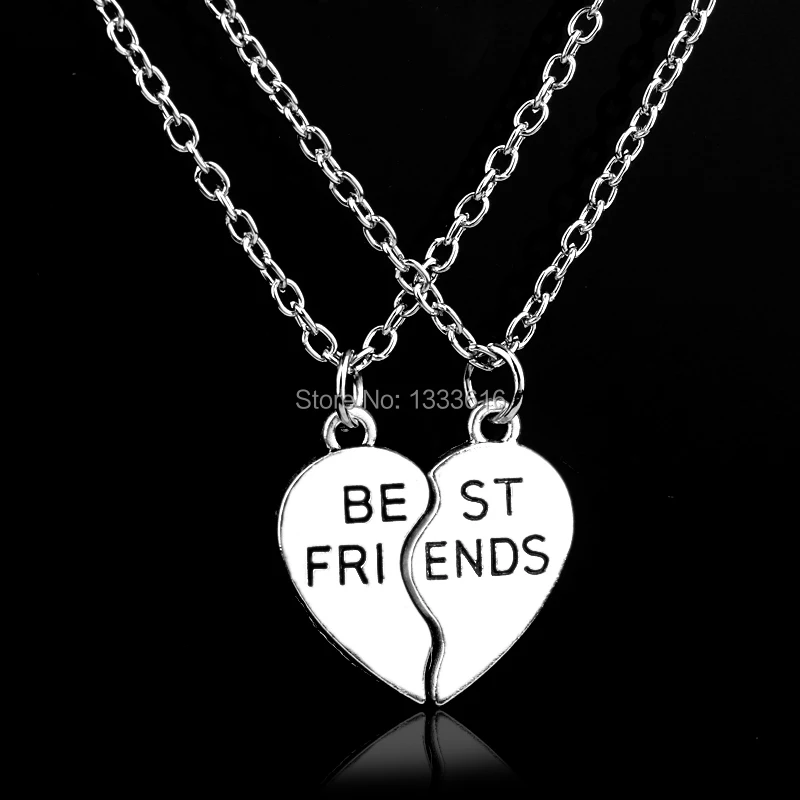 2pc/set Best Friends Pendant Necklace My Heart Gift Love Jewelry Trendy Girl Boy Romantic