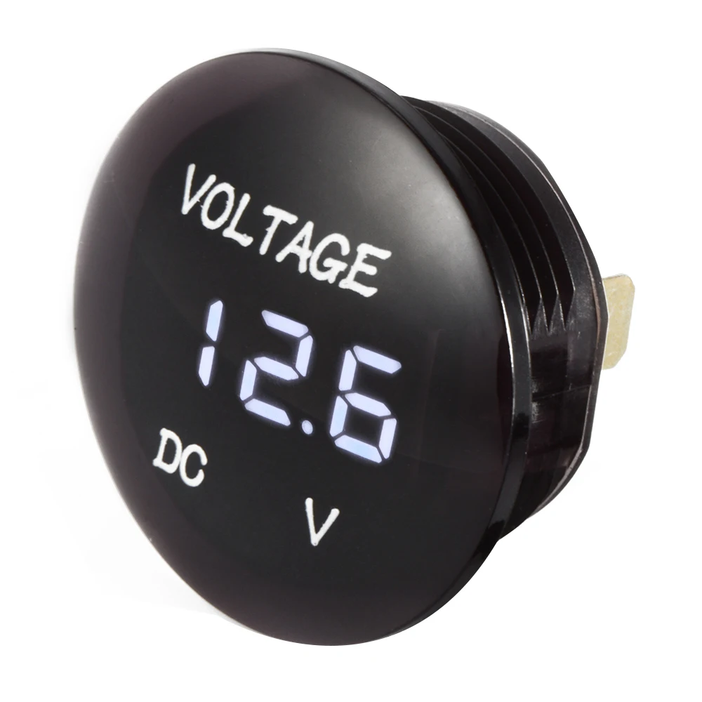 DC 12V 24V Car Voltmeter Socket Voltage Meter White LED Digital Display