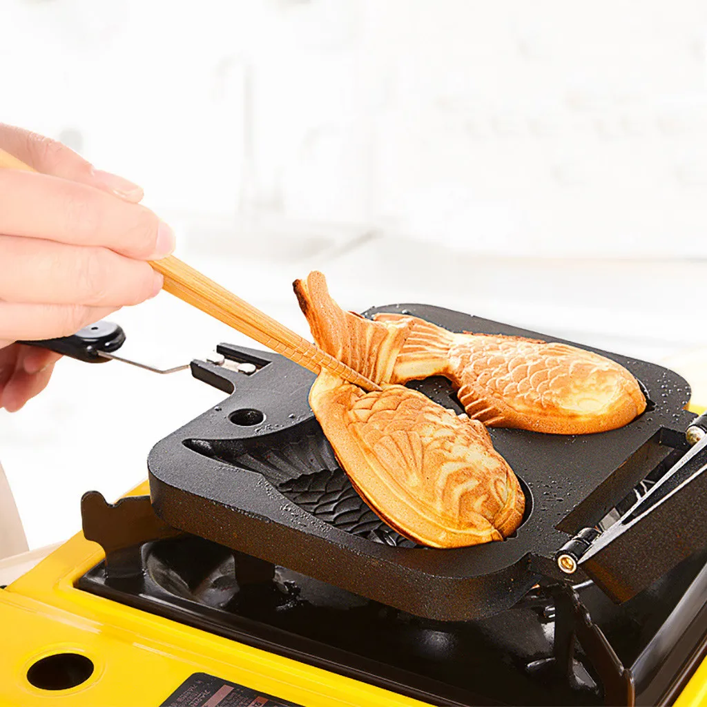 Домашняя японская антипригарная рыба тайяки в форме Жаростойкие формы для вафель сковорода 2 формы инструменты для выпечки торта