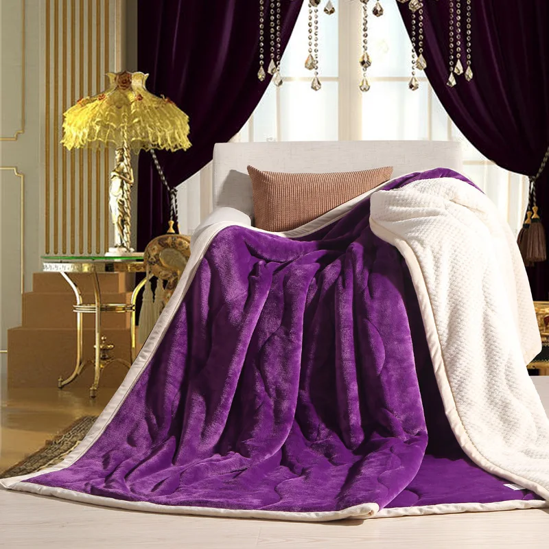 Флисовое одеяло, теплое мягкое одеяло Raschel, Двухслойное покрывало на диван, кровать, пледы, покрывала с принтом, домашний текстиль