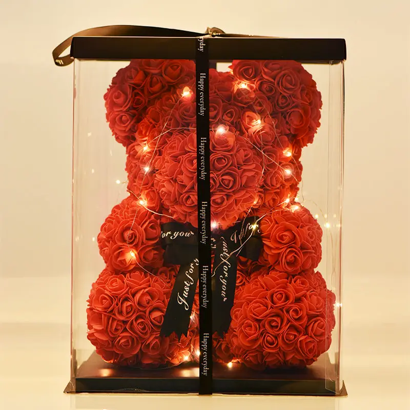 WR дропшиппинг красная роза медведь Корона светодиодный светильник свадебное украшение дома подарок на день Святого Валентина Любовь Медведь подарок на день Святого Валентина