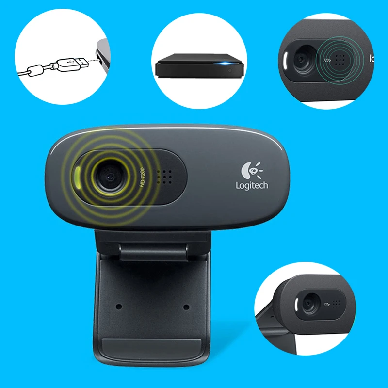Веб камера Logitech C270 HD Vid 720P встроенный микрофон usb 2 0 мини Компьютерная для ПК