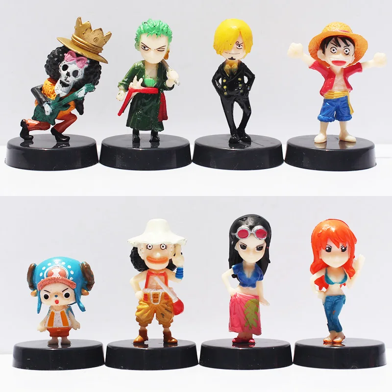 8 шт./лот 5 см аниме новая версия OP Luffy Nami Usopp Robin Chopper Sanji Zoro Brook Симпатичные