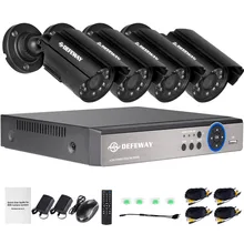 DEFEWAY 1080N HDMI DVR 1200TVL 720P HD Outdoor Home Security Camera System 4CH CCTV Video Surveillance DVR Kit AHD Camera Set