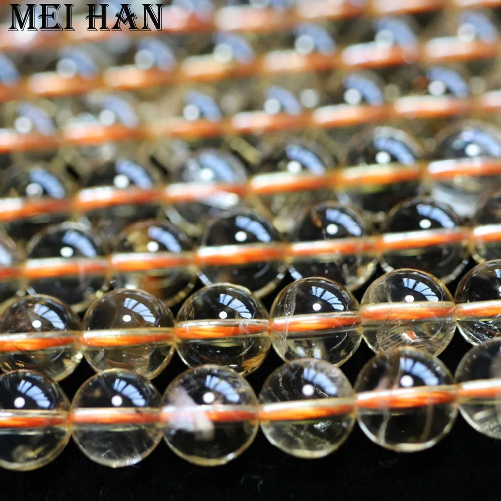 

Meihan natural citrine 8-8.5mm (1strand/set) smooth round loose beads for jewelry making design diy bracelet