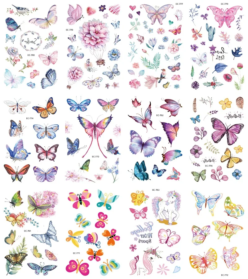 

Mermaid Unicorn Dinosaur Temporary Tattoo Stickers For Kid Children Fake Flower Tattoo kids Tattoo Stickers Joker Face Tatoo