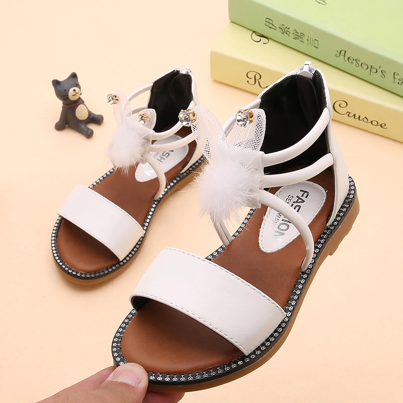 Summer Kids Sandals Cute Cartoon Rabbit Design Sandal Girl Open Toe Princess Shoes New
