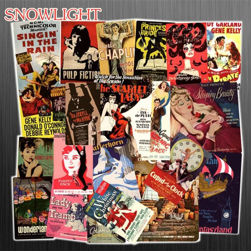 46pcs/pack PVC Waterproof Classic Movie Fiction Posters Decals Sticker Toys For Luggage Skateboard  Laptop Stickers