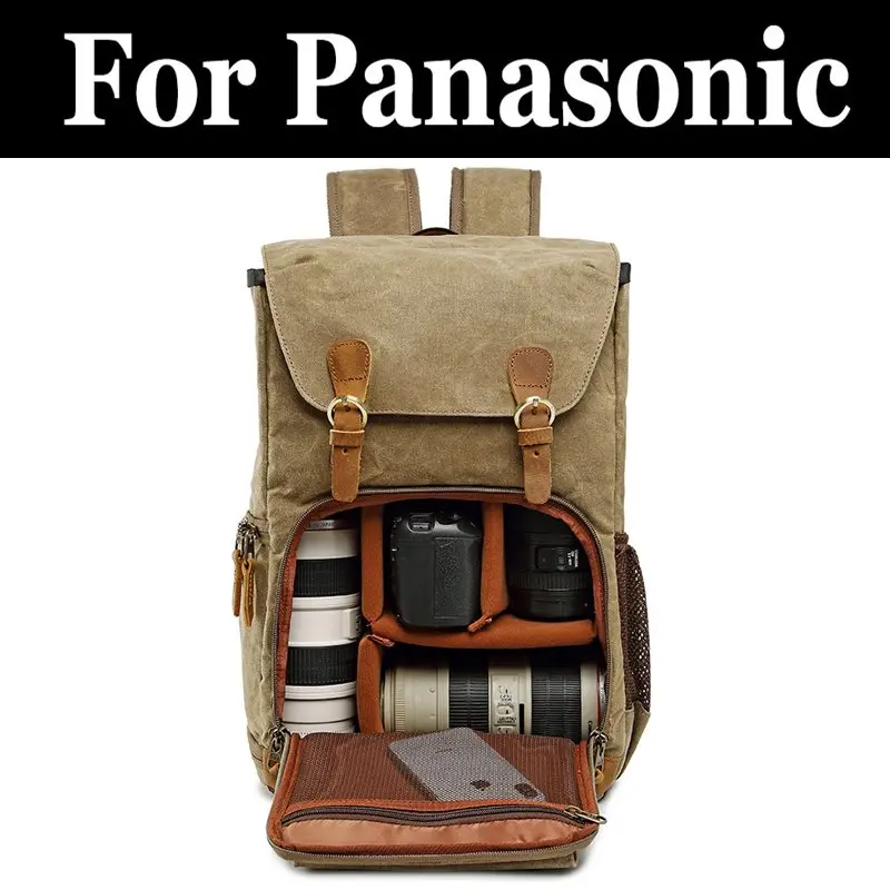 Водонепроницаемый холщовый рюкзак для камеры DSLR panasonic Lumix DMC LX10 LX100 LX5 LX7 LZ20 LZ30 LZ40 S1 S2