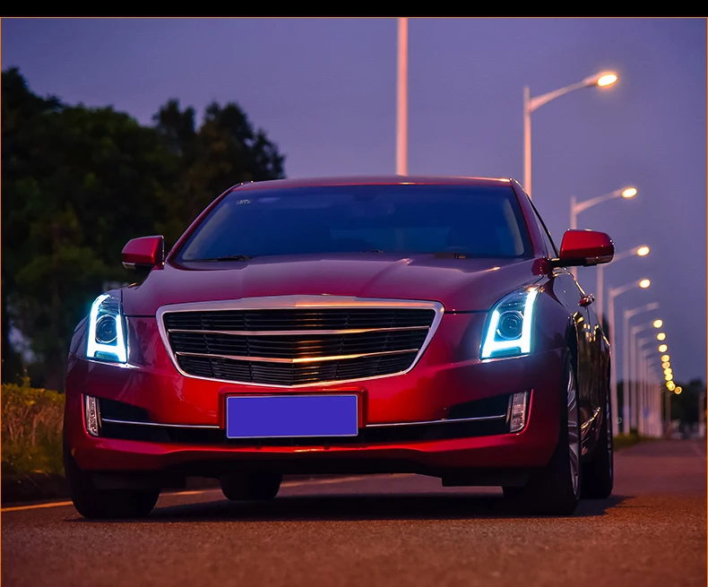 Автомобильный Стайлинг для Cadillac ATS светодиодные фары- для ATS светодиодный светодиодные DRL головной свет аксессуары hid комплект светодиодный указатель поворота