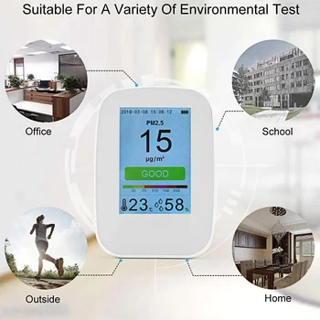 

Digital CO2 Air Quality Monitor PM1.0 PM2.5 PM10 HCHO TVOC Detector Temperature Humidity PM 2.5 Gas Analyzer Meter Sensor