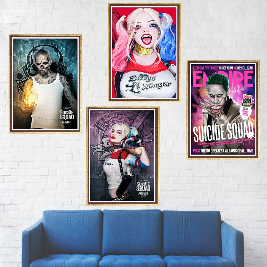 

Harley Quinn Poster Suicide Squad Superheroes coated paper wall Poster clear Print Painting Movie Picture for Wall Decor
