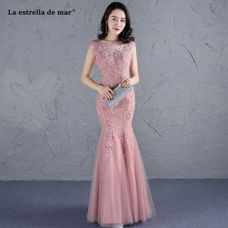 La estrella de mar vestido madrinha longo 2020 Новый Черпак с вырезом горловины и рукавами крылышками