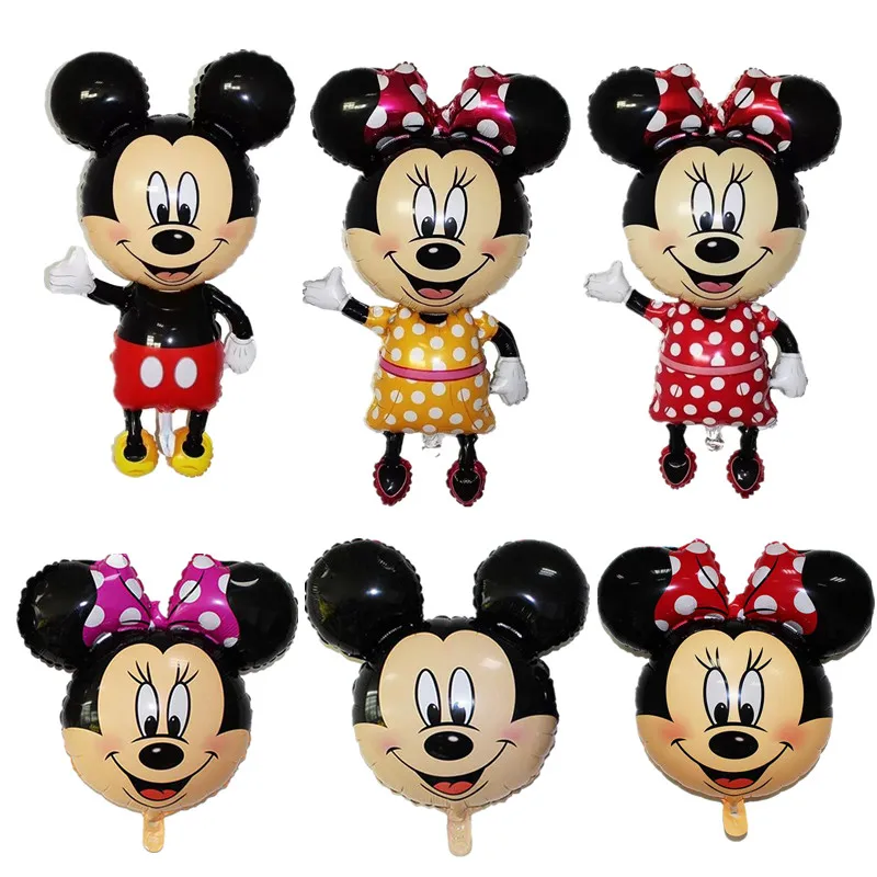 

1PC Mickey Minnie Mouse Foil Balloon Happy Birthday Party Decoration Mini Mickey Head Medium Mickey Head Balloon Children's Toys
