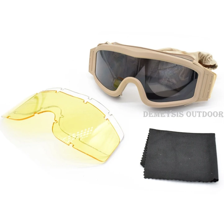 Военные страйкбольные тактические очки для спорта на открытом воздухе Тактические Солнцезащитные очки для пейнтбола армейские страйкбольные защитные тактические очки - Цвет: tan