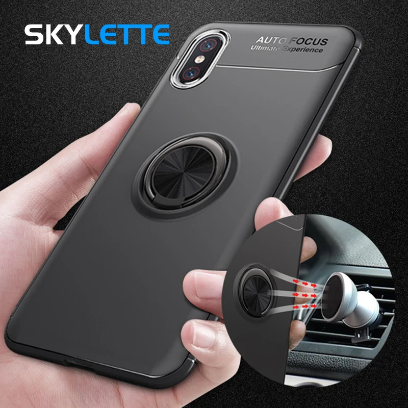 Phone Holder Case For Redmi Note 5 With Rotate Car Bracket Ring Magnetism Adsorption Vehicle Holder Cover Case For Xiaomi Note 5