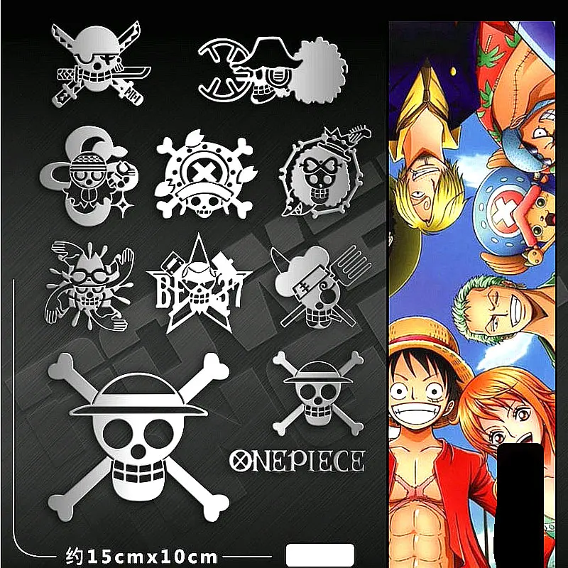 11pcs/set Silver 3D DIY Metal Stiker Anime Stickers One Piece LOGO Decal for Phone Laptop Sticker toy for children 11pcs/set Silver 3D DIY Metal Stiker Anime Stickers One Piece LOGO Decal for Phone Laptop Sticker toy for children