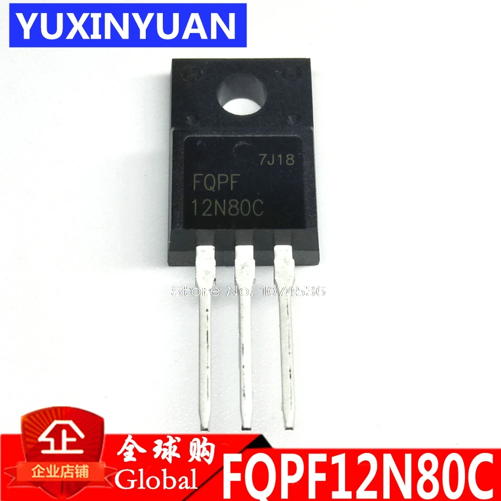 10 шт./лот FQPF12N80C 12N80C TO-220 MOSFET N-CH 600 в 5.8A TO-220F | Электронные компоненты и