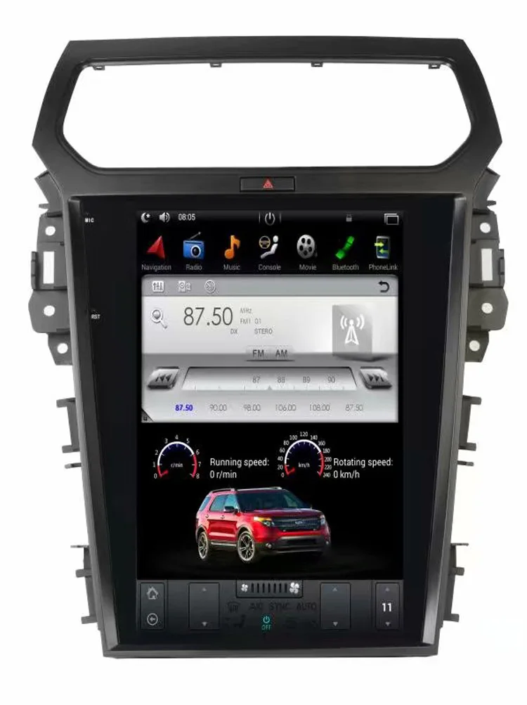 Вертикальный экран Android 7,1 2 Gram 64g rom автомобильный dvd-плеер радио gps навигация для Ford Explorer 2010 2011 2012 2013