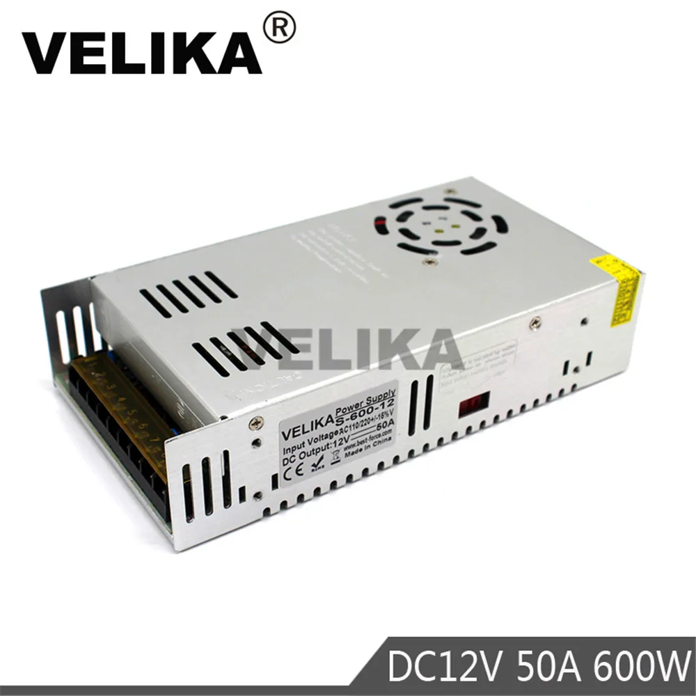 Одиночный выход малый объем 600 Вт 12 В 50A питание переключение трансформаторов AC110V 220 В к DC12V SMPS для Led светильник CCTV принтер