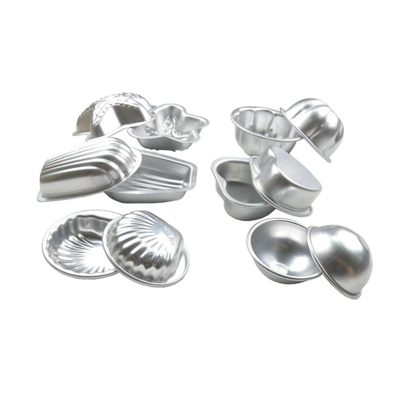 نصف الكرة نصف جولة قالب فقعات الحمام 3D الألومنيوم كرة معدنية المجال قالب فقعات الحمام المعجنات العفن ملح استحمام صنع قالب
