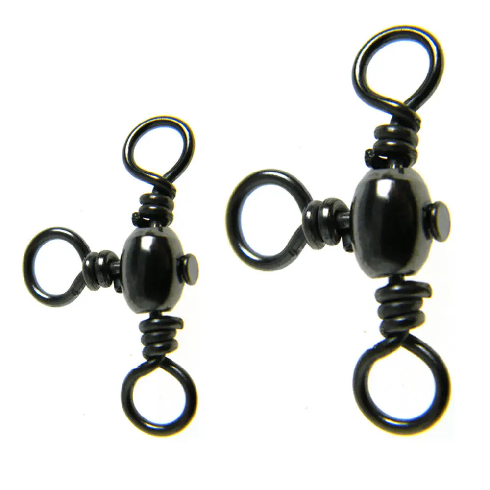 

Fishing Connector 3 Way Cross-Line Barrel Swivels Rolling Swivels Snap Ring Fishhook Lure Line Fishing Accessory