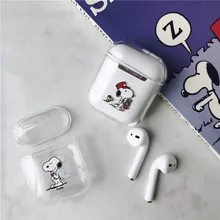 Bonito Dos Desenhos Animados Para Airpods Rígido Caso Capa Protetora Transparente Caso Shell Fone de ouvido Sem Fio Para iphone Cabeça Airpods.