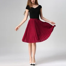 Модная элегантная складчатая юбка осень-зима шифон, высокая талия тонкая юбка в европейском стиле Стиль Для женщин Леди Тюль Винтаж Falda F1