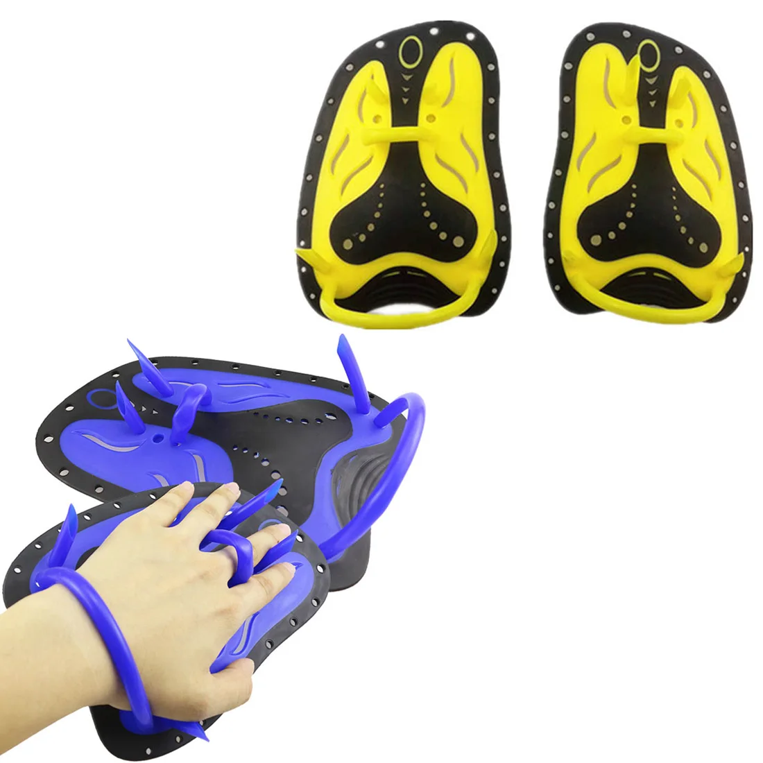 

New Unisex Training Swimming Paddles Adjustable Silicone Hand Webbed Swimming Gloves Padel Fins Flippers For Adults