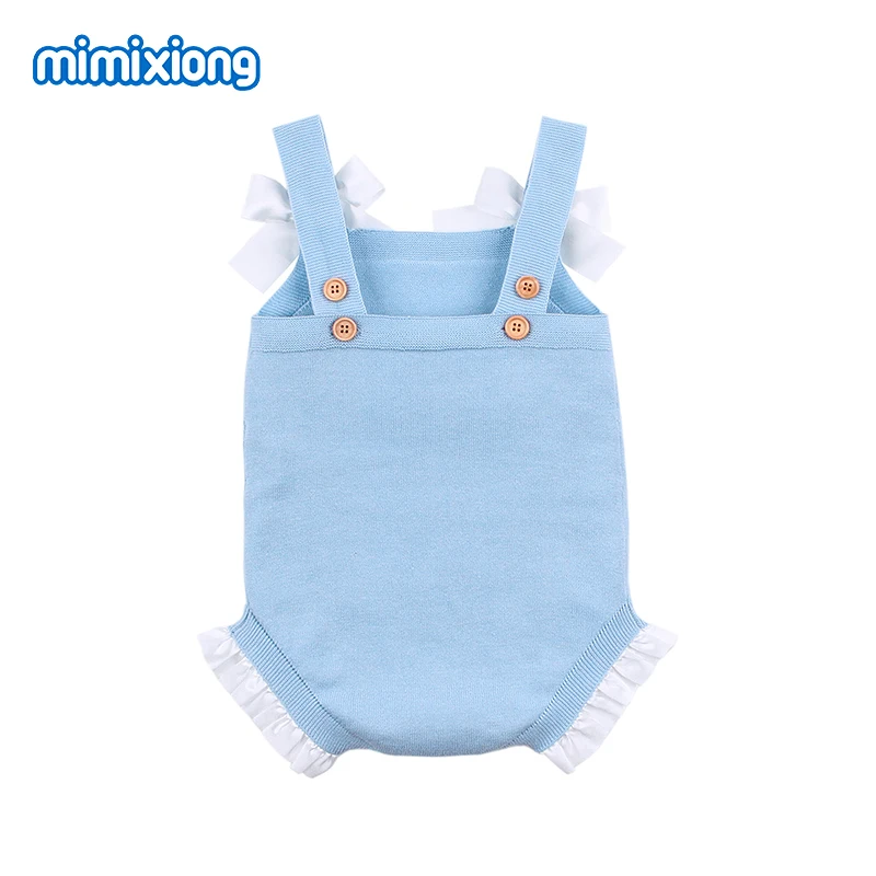 Body Suit For Newborn Baby Girl Strap Sunsuits Summer Knitted Pattern Toddler Bebe Onesie Blue Sleeveless Children Clothes 0-18M Body Suit For Newborn Baby Girl Strap Sunsuits Summer Knitted Pattern Toddler Bebe Onesie Blue Sleeveless Children Clothes 0-18M