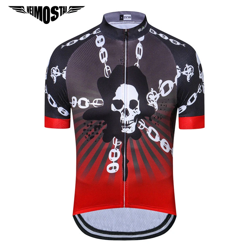 Weimostar Brand Skull Cycling Jersey Quick Dry Bicycle Clothing Short