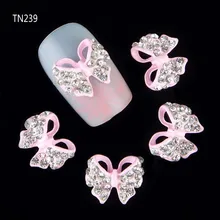 10 шт Блестящие бабочки Стразы 3d украшения для ногтей, сплав наклейки для ногтей Подвески Ювелирные изделия для ногтей гель/лак Инструменты TN239