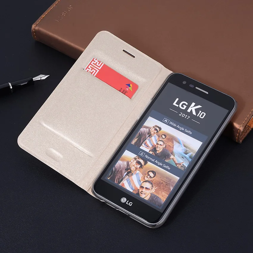 

Flip Cover Wallet Leather Case For LG K10 2017 / LV5 M250 M250N X400 Shockproof Shell Card Pocket Holster Phone Sleeve Bag Capa