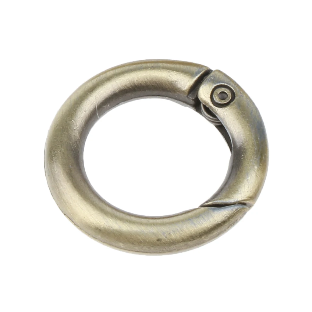 15pcs Round Push Gate Open Hooks Spring Ring Key Ring Carabiner Snap Buckle Backpack Bag Accessories