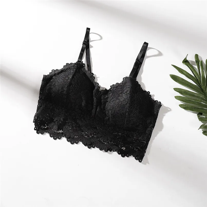Soutien Gorge Women Sexy Bra Top Solid Vest Lace Seamless Breathable Push Up Top Underwear Sujetador Mujer 30OC170