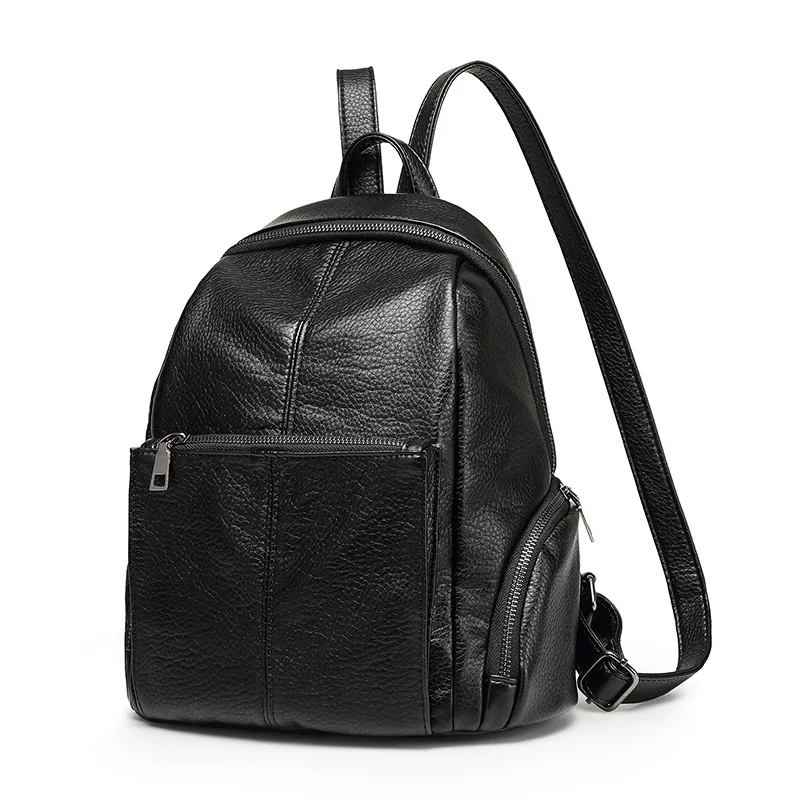 2017 Women soft Genuine Leather Backpack vintage backpacks for teenage girls school bags high quality ladies