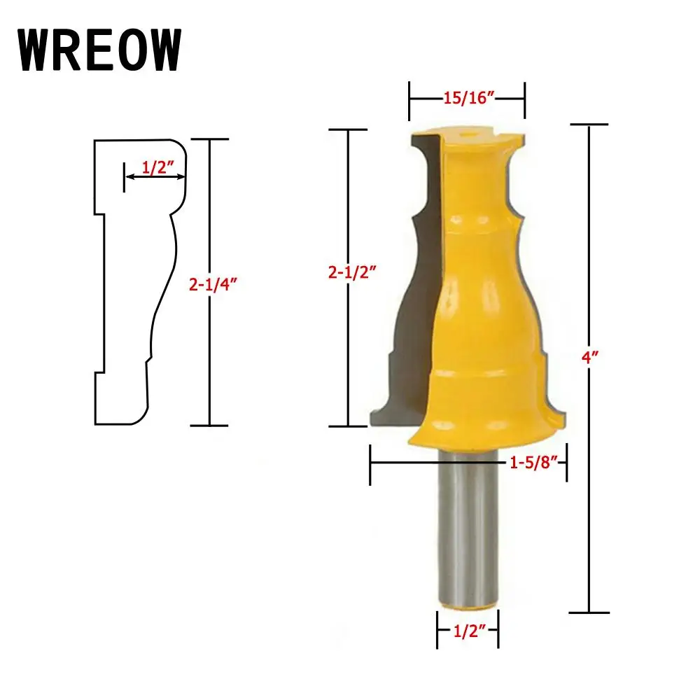 1/2 Shank Door Window Casing Router Bit Woodwork Tenon Cutter Tool For Wooden Window Frames