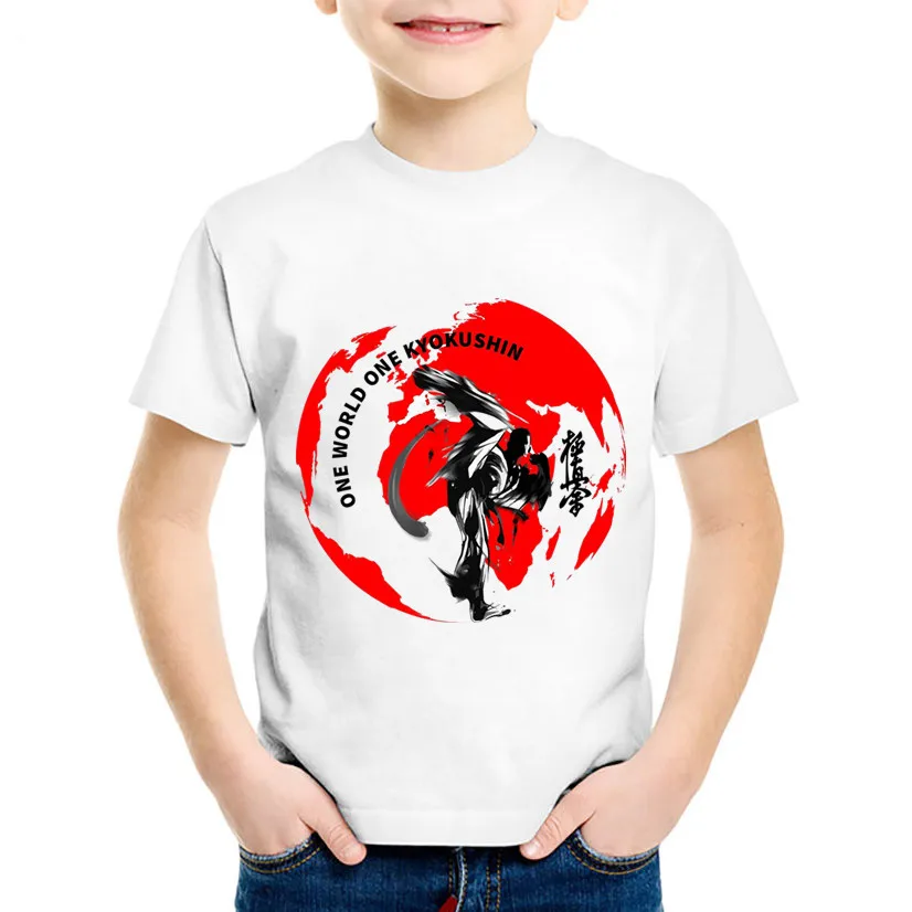 Children Fashion Print Kyokushin Karate Kanji and Symbol T-shirts Kids Summer Tees Boys/Girls Tops Baby Casual Clothes - Цвет: 952