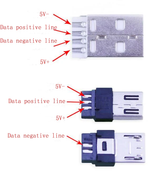 10 шт./лот Micro USB 5Pin штекер разъем черный/белый Сварка данных OTG интерфейс линии DIY кабель для передачи данных Аксессуары