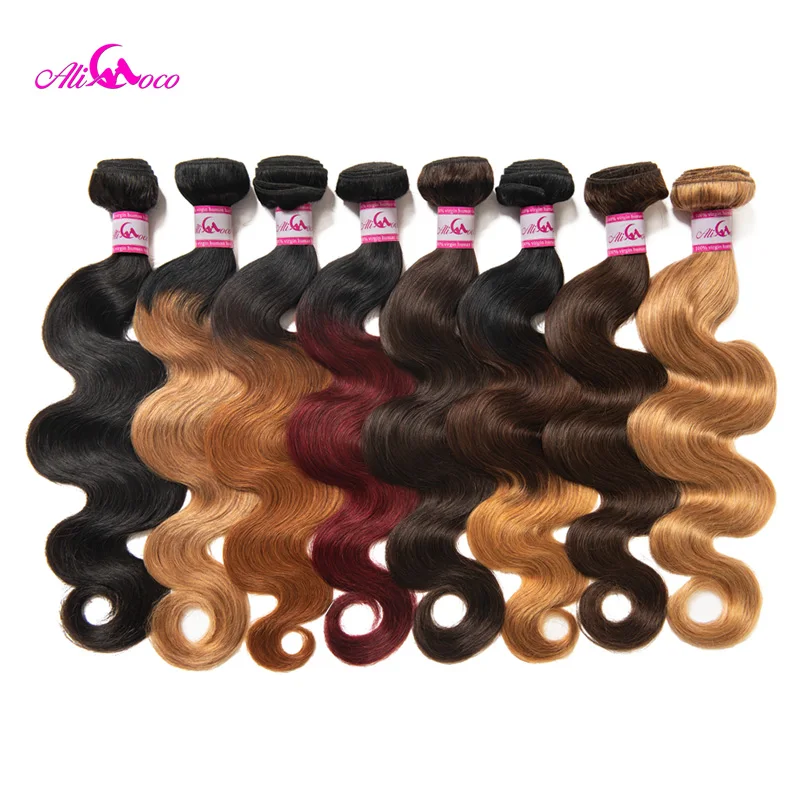 Ali Coco Peruvian Body Wave 1/3/4 Bundles 100% Human Hair Wave Bundles Extensions 8-30 inch Non Remy Omber Hair Bundles Ali Coco Peruvian Body Wave 1/3/4 Bundles 100% Human Hair Wave Bundles Extensions 8-30 inch Non Remy Omber Hair Bundles
