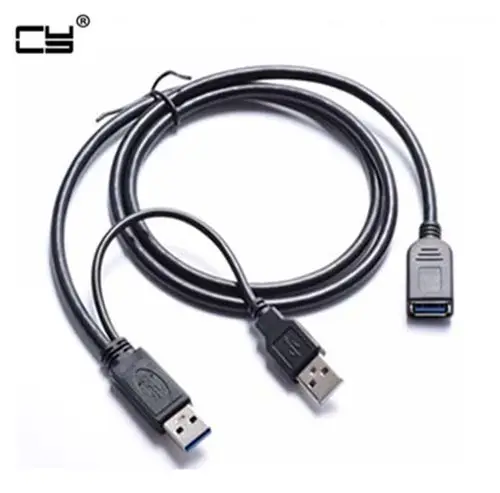 

High speed Y type Super Speed Cable Two Dual USB 3.0 A Male to USB Female for External Hard Disk with Extra Power 50cm 100cm