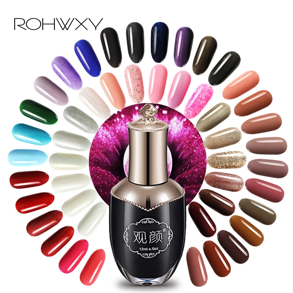 

ROHWXY 12 ML Nail Gel Polish 96 Colors UV LED Nail Gel Varnish For Manicure Long Lasting DIY Hybrid Gel Lacquer Nail Art Design