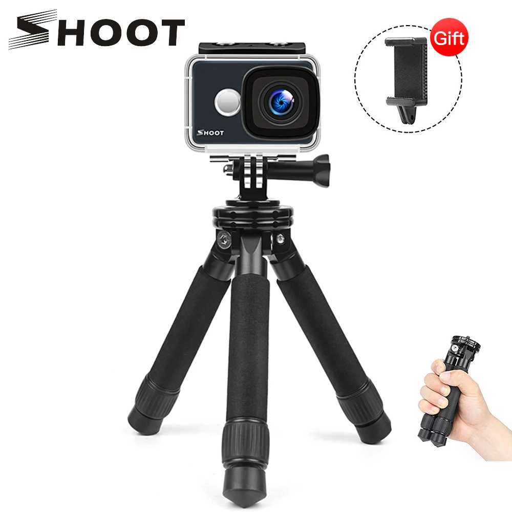 #*Cheap SHOOT Lightweight Alluminum Tripod Tabletop Travel Stand Tripod for Gopro Hero 7 6 5 Canon Nikon Digital SLR DSLR Cam for Phone