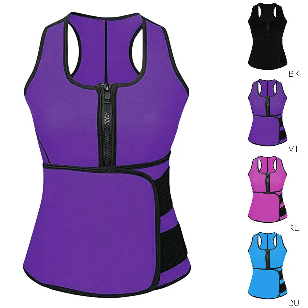 

Women Lady Neoprene Corset Waist Trainer Vest Tank Workout Slimming Shapewear Sweat Belly Belt Body Shaper