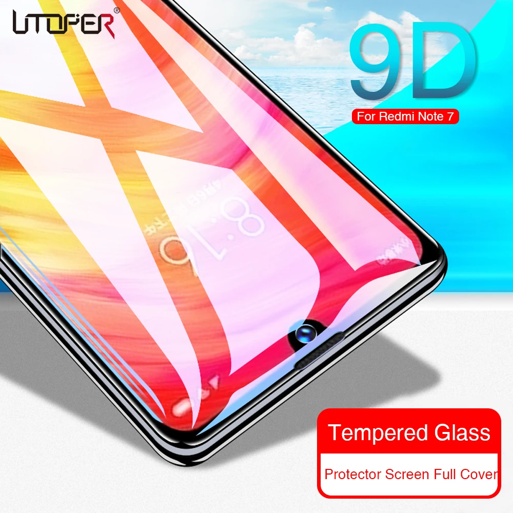 Закаленное защитное стекло 9D для Xiaomi Redmi Note 7 защита экрана Mi Play полное покрытие